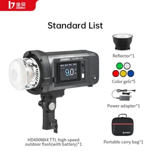JINBEI HD400MAX 400W TTL 1/8000s HSS Exterior Flash Luz Estroboscópica HD Pantalla Táctil - Imagen 1 de 7