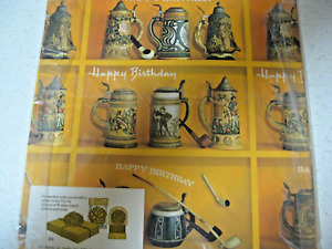 Mettlach Beer Stein Design Wrapping Paper  2 sheets FREE SHIPPING