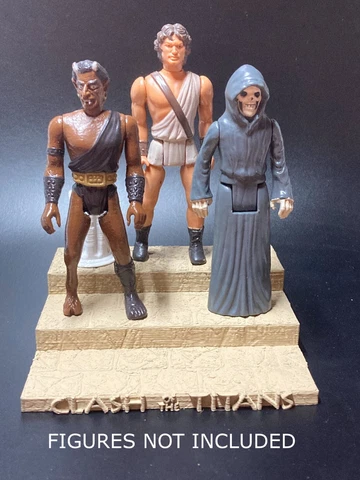 CUSTOM CLASH OF THE TITANS  DISPLAY STAND for vintage 4 INCH FIGURE DIORAMA Cover