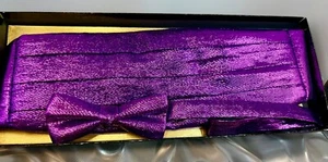 Vintage 80er Metallic Lila Cummrbunt Set - Bild 1 von 4
