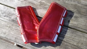 Bar F metallic Red Large Horse sz galloping sport boots hind/rear pair B750 - Picture 1 of 3