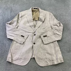Banana Republic Blazer Mens 48 R Sport Coat Linen Houndstooth Tailored Slim aG45 - Picture 1 of 13