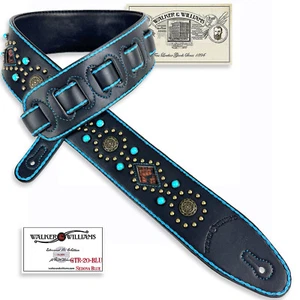 Correa de guitarra Walker & Williams GTR-20-BL Sedona Special B&B con tachuelas y remache - Imagen 1 de 13