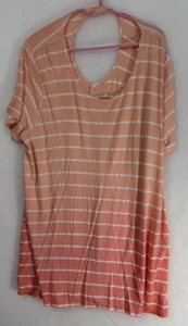 Livi Pink Horizontal Stripes Women's Shirt 22/24 Active Long - Picture 1 of 7