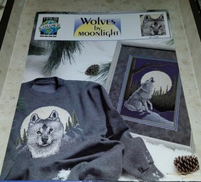 BB18 TRUE COLORS 1992, WOLVES NY MIDNIGHT CROSS STITCH LEAFLET - Image 1 of 2