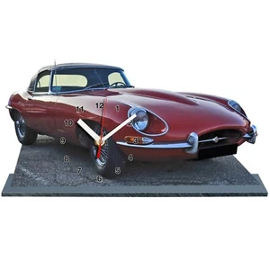 AUTO JAGUAR TYPE E, EN HORLOGE MINIATURE SUR SOCLE 05 - Picture 1 of 1