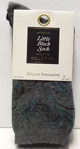 GOLDTOE Women's LITTLE BLACK SOCK Elegent Innovations Turquoise/Paisley Size 6-9 - Picture 1 of 3