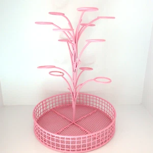 Pink Spring Easter Egg "Tree" Display Holder Coated Metal Wire 13" Holds 12 Eggs - Picture 1 of 3
