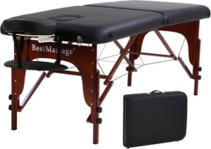 Massage Bed Portable Massage Table Lash Bed Height Adjustable 2 Fold Table - Picture 1 of 7