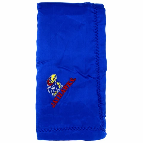 Kansas Jayhawks Silky and Super Soft Plush Baby Blanket, 28" x 28" Cover