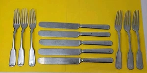 Vintage Lot Solid Brazil Silver Royal Manufacturing Co. 5 Knives/6 Forks RARE - Picture 1 of 11