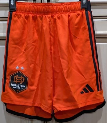 NEW Men's Small Adidas MLS Houston Dynamo Aeroready Soccer Shorts Orange  - Image 1 of 4