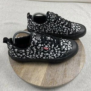 Levi’s Emma Floral Women’s Canvas Sneakers Low Top Lace-up Size: 9 Black White - Picture 1 of 10