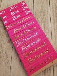VENTA Juego de 11 Corbatas de Pelo de Novia Rosa Caliente Matrona de Honor Dama de Honor Bridesmai - Imagen 1 de 1