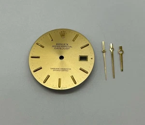 ROLEX Genuine Dial Datejust 16013 16233 Men's Watch Parts Vintage Champagne 28mm - Picture 1 of 10