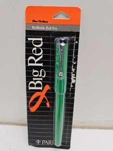 Bolígrafo Parker Big Red Vintage Verde Nuevo en Paquete Tinta Azul Punto Medio 40233 - Imagen 1 de 3