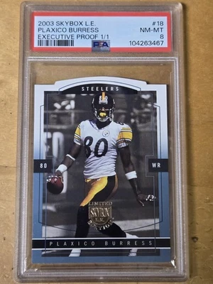 2003 SKYBOX L.E. 18 Plaxico Burress EXECUTIVE PROOF  1/1 PSA 8 Steelers Rare - Image 1 of 4