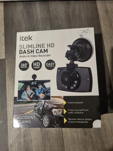 iTek Slimline HD Dash Cam Car Camera -Audio/Video recorder, Motion detection.... - Picture 1 of 6