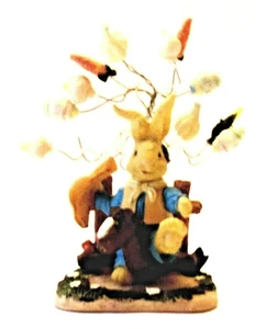 Polyresin 7 Inch Easter Bunny With Bendable Wire Vegetable Tree - Picture 1 of 6