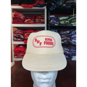 Vintage Food Promo Hat B&F Super Foods White Trucker Snapback Headwear Cap - Picture 1 of 6
