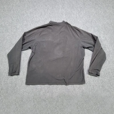 Pulôver masculino de lã LL Bean grande cinza meio zíper pescoço falso manga longa - Imagem 1 de 4