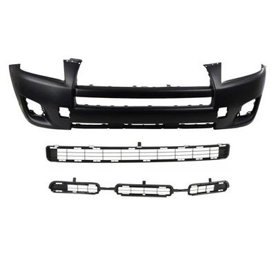 New Front Bumper Cover + Grille Kit For 2009-2012 Toyota RAV4 Base Textured Foto 1 de 4