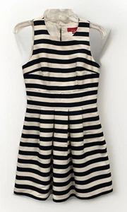 Red Saks Fifth Avenue Navy Blue Cream Striped Mini Dress Women’s Size 2 - Picture 1 of 15