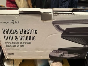 elektrischer Pampered Chef Deluxe Grill Grillplatte Platten 100348 nagelneu, nie benutzt - Bild 1 von 6