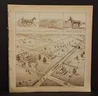California Tulare County Map Oakdale Ranch Scene 1892 !W13#01