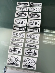 Sponsor Aufkleber Aufkleber für Motorrad Bugspoiler / Verkleidung / Schwinge (20 Abziehbilder) - Bild 1 von 5