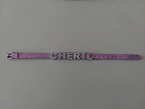 PULSERA ROSA BRILLO CON DIAPOSITIVA SOBRE LETRAS CON DIAMANTES DE IMITACIÓN ORTOGRAFÍA CERELO - Imagen 1 de 4