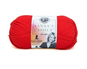 LION BRAND YARN VANNA'S CHOICE 860-113 SCARLET RED - FREE SHIP AT $35 - Picture 1 of 2