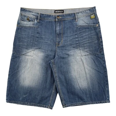 Pantalones Cortos Ecko Unltd Hombres 42 Azul Calce Relajado Bermuda Algodón Lavado Oscuro Denim Foto 1 de 4