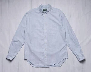 Gitman Vintage $235 Blue White Striped Oxford Button Down Collar Cotton Shirt S - Picture 1 of 6