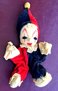 Vintage Jester Harlequin Clown Sawdust Cloth Painted Face Wire Cloth Body Japan - Picture 1 of 5