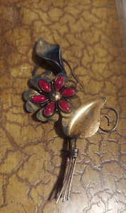 Vintage Sterling Silver Flower Brooch by TRUART - Picture 1 of 5