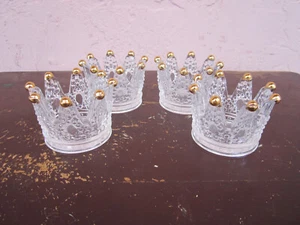 Votivkerzenhalter aus Glas Krone mit Goldakzenten zu verkaufen!!! - Bild 1 von 4