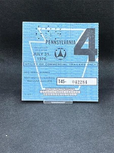 1976 MAY JUNE JULY #4 PA UTILITY OR COMMERCIAL TRAILERS INSPECTION STICKER - Bild 1 von 2
