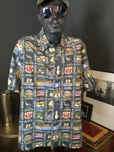 Camisas hawaianas para hombre dos paletas 100 % algodón vintage se ve nuevo - Imagen 1 de 9