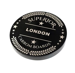 Large Carrom Board Striker 64mm X 7.5mm Tournament Karrum, Carom Striker Black - Picture 1 of 8