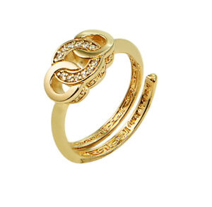 Rebecca Womens Ring BI4AOZ61-13 Bronze Golden Swarovski Size 13
