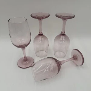 Vintage Libbey Rosa Rose Premier Stiel Weingläser Set (4) Valentinstag Getränke - Bild 1 von 7