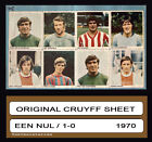 1970 Uncut SHEET - "1-0" - With Johan CRUYFF Ajax. COLLECTORS Item.