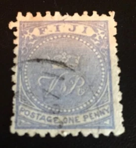 FIJI-1871 1d Blue Sg 10 GUT GEBRAUCHT - Bild 1 von 2