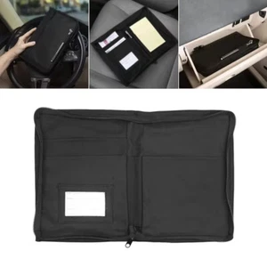 Black Car Glove Box Organizer Storage Folder Multi pocket Document Storage Bag - Picture 1 of 11