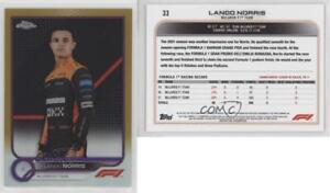 2022 Topps Chrome Formula 1 F1 Racers Gold and Purple Refractor Lando Norris #33