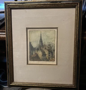ORIGINAL RADIERUNG WIENER DÄCHER VON JOSEF EIDENBERGER - Bild 1 von 9
