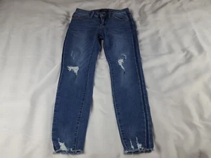 Judy Blue Women's 5/27 Skinny Fit Stretch Distressed Blue Jeans Whiskers 27X27 - Picture 1 of 16