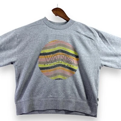Vans Womens Sweater Size Extra Small XS Gray Logo Vans Off The Wall Long Sleeve - Image 1 of 4