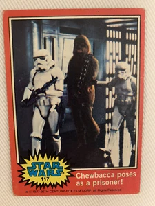 Star Wars Series 1 Red Card # 117 Chewbacca poses as a prisoner! 1977 Topps - Picture 1 of 6